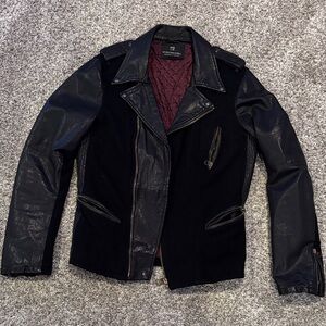 Scotch & Soda Men’s Genuine Leather Lapel Jacket